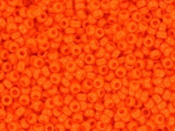 Miyuki seed beads 11/0, opaque orange 406, 10g japanese beads, orange glass beads, size 2mm, round rocailles, Miyuki orange