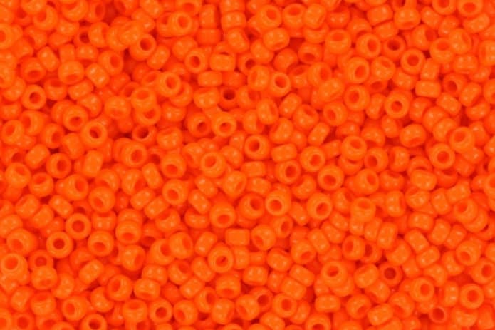 Miyuki seed beads 11/0, opaque orange 406, 10g japanese beads, orange glass beads, size 2mm, round rocailles, Miyuki orange