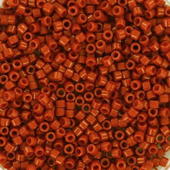 Miyuki Delica beads duracoat opaque dyed ginger rust, 5g 11/0 DB2352, cylindrical beads, opaque brown Miyuki DB 2352