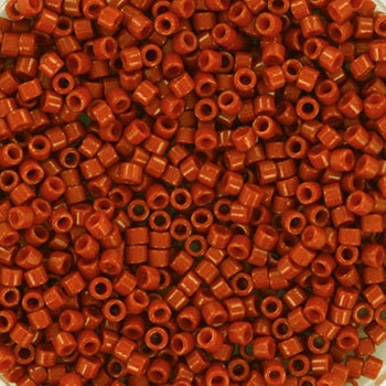 Miyuki Delica beads duracoat opaque dyed ginger rust, 5g 11/0 DB2352, cylindrical beads, opaque brown Miyuki DB 2352