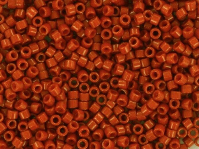 Miyuki Delica beads duracoat opaque dyed ginger rust, 5g 11/0 DB2352, cylindrical beads, opaque brown Miyuki DB 2352