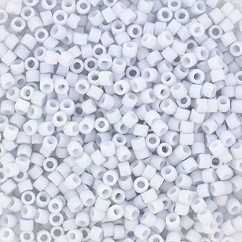 Miyuki Delica beads opaque matte pale blue gray, 5g 11/0 DB357, cylindrical beads, opaque light gray Miyuki DB 357, Miyuki pastel colors