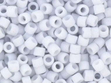 Miyuki Delica beads opaque matte pale blue gray, 5g 11/0 DB357, cylindrical beads, opaque light gray Miyuki DB 357, Miyuki pastel colors