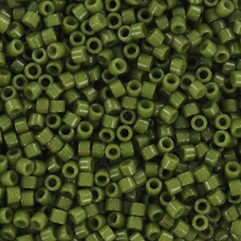 Miyuki Delica beads duracoat opaque moss green, 5g 11/0 DB2357, cylindrical beads, dark green Miyuki, DB 2357, Delica opaque forest green