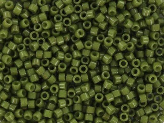 Miyuki Delica beads duracoat opaque moss green, 5g 11/0 DB2357, cylindrical beads, dark green Miyuki, DB 2357, Delica opaque forest green