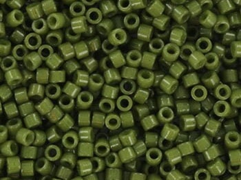 Miyuki Delica beads duracoat opaque moss green, 5g 11/0 DB2357, cylindrical beads, dark green Miyuki, DB 2357, Delica opaque forest green