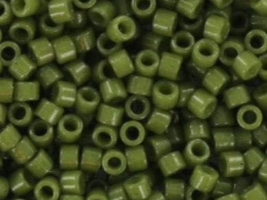 Miyuki Delica beads duracoat opaque moss green, 5g 11/0 DB2357, cylindrical beads, dark green Miyuki, DB 2357, Delica opaque forest green