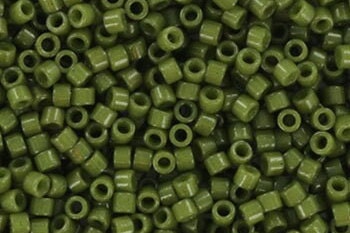 Miyuki Delica beads duracoat opaque moss green, 5g 11/0 DB2357, cylindrical beads, dark green Miyuki, DB 2357, Delica opaque forest green