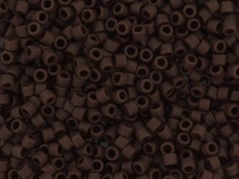 Miyuki Delica beads opaque matte espresso brown, 5g 11/0 color DB 1910, cylindrical beads, dark brown Miyuki DB1910