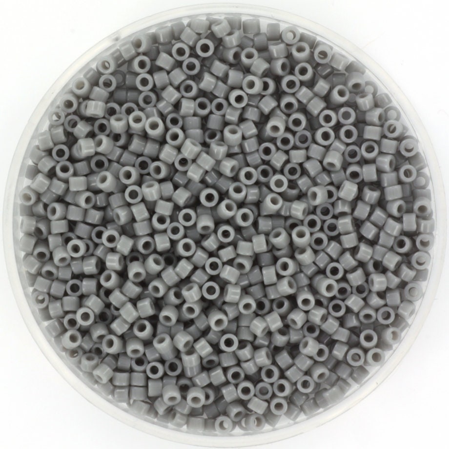 Miyuki Delica beads opaque gray, 5g 11/0 DB731, beads for jewelry making, beads from japan, cylindrical beads, seed beads