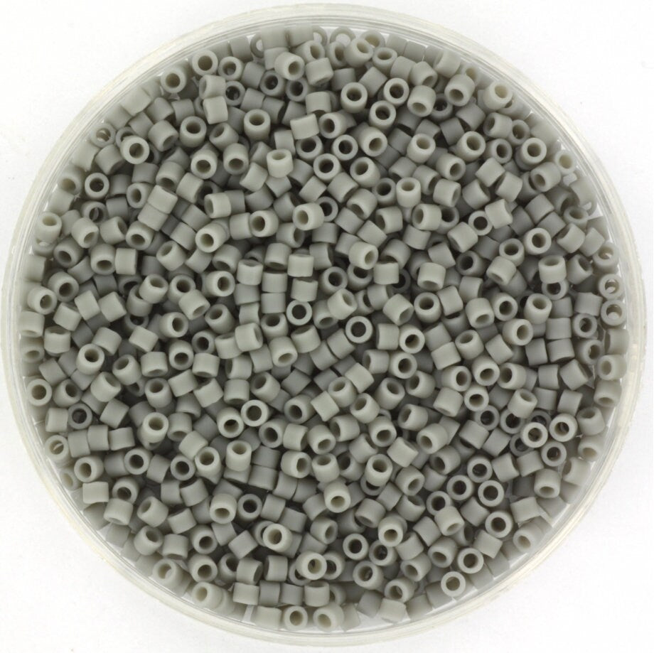 Miyuki Delica beads opaque matte gray, 5g 11/0 color DB 761, cylindrical beads, matte gray Miyuki DB761