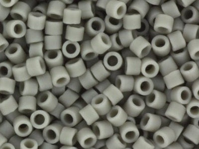 Miyuki Delica beads opaque matte gray, 5g 11/0 color DB 761, cylindrical beads, matte gray Miyuki DB761