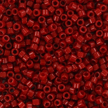 Miyuki Delica beads duracoat opaque dyed garnet red, 5g 11/0 DB2354, cylindrical beads, opaque dark red Miyuki DB 2354