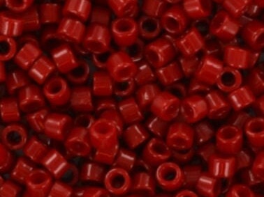 Miyuki Delica beads duracoat opaque dyed garnet red, 5g 11/0 DB2354, cylindrical beads, opaque dark red Miyuki DB 2354