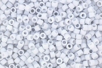 Miyuki Delica beads opaque matte pale blue gray, 5g 11/0 DB357, cylindrical beads, opaque light gray Miyuki DB 357, Miyuki pastel colors