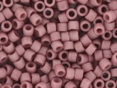 Miyuki Delica beads opaque glazed frosted mauve, 5g 11/0 DB2294, cylindrical beads, matte luster violet, dark pink, color DB 2294