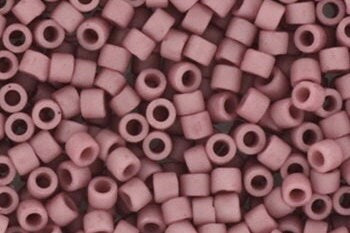 Miyuki Delica beads opaque glazed frosted mauve, 5g 11/0 DB2294, cylindrical beads, matte luster violet, dark pink, color DB 2294