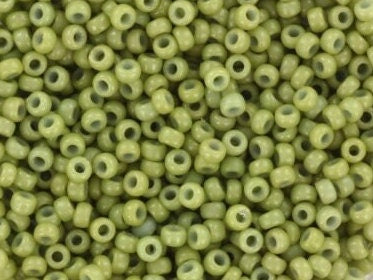 Miyuki seed beads 11/0, duracoat opaque fennel green 4473 10g, japanese beads, 2mm green beads, green glass beads