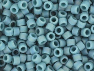 Miyuki Delica beads opaque glazed frosted rainbow peacock, 5g 11/0 DB2315, cylindrical beads, matte luster teal, turquoise blue DB 2315