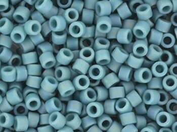 Miyuki Delica beads opaque glazed frosted rainbow peacock, 5g 11/0 DB2315, cylindrical beads, matte luster teal, turquoise blue DB 2315