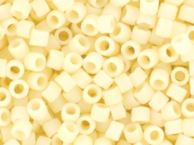 Miyuki Delica beads opaque matte dark cream, 5g 11/0 color DB 762, cylindrical beads, dark cream Miyuki DB762