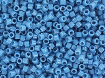 Miyuki Delica beads duracoat opaque dyed juniper berry, 5g 11/0 color DB 2135, cylindrical beads, Miyuki opaque blue DB2135