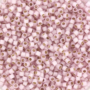 Miyuki Delica beads silverlined opal pale rose, light pink, 5g 11/0 color DB 1457, cylindrical beads, silverlined pastel pink DB1457