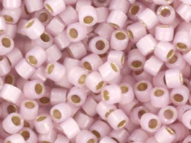 Miyuki Delica beads silverlined opal pale rose, light pink, 5g 11/0 color DB 1457, cylindrical beads, silverlined pastel pink DB1457