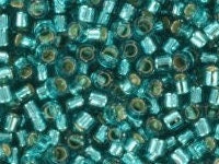 Miyuki Delica beads silverlined caribbean teal, 5g 11/0 DB1208, cylindrical beads, transparent blue Miyuki, DB 1208 turquoise silverlined