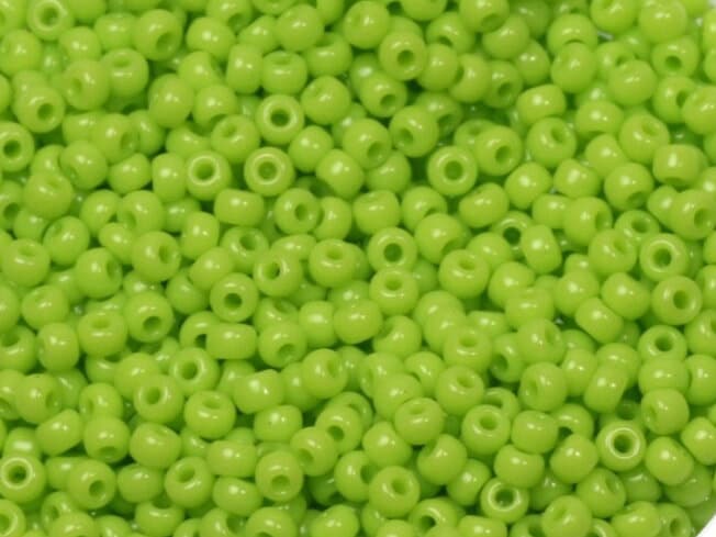 Miyuki seed beads opaque chartreuse green, size 11/0, color 416, japanese beads, light green beads, size 2mm, Miyuki green seed beads