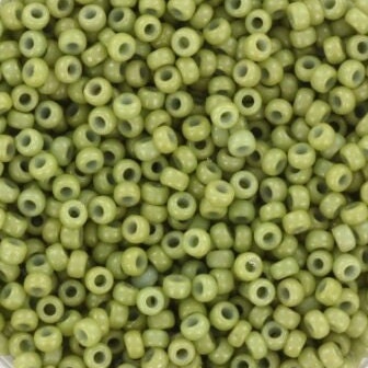 Miyuki seed beads 11/0, duracoat opaque fennel green 4473 10g, japanese beads, 2mm green beads, green glass beads