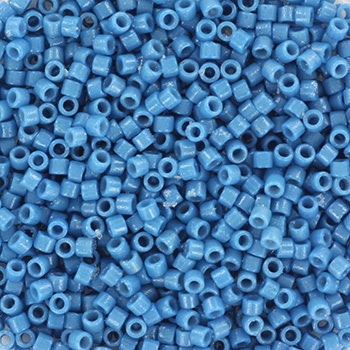 Miyuki Delica beads duracoat opaque dyed juniper berry, 5g 11/0 color DB 2135, cylindrical beads, Miyuki opaque blue DB2135