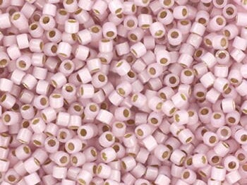 Miyuki Delica beads silverlined opal pale rose, light pink, 5g 11/0 color DB 1457, cylindrical beads, silverlined pastel pink DB1457