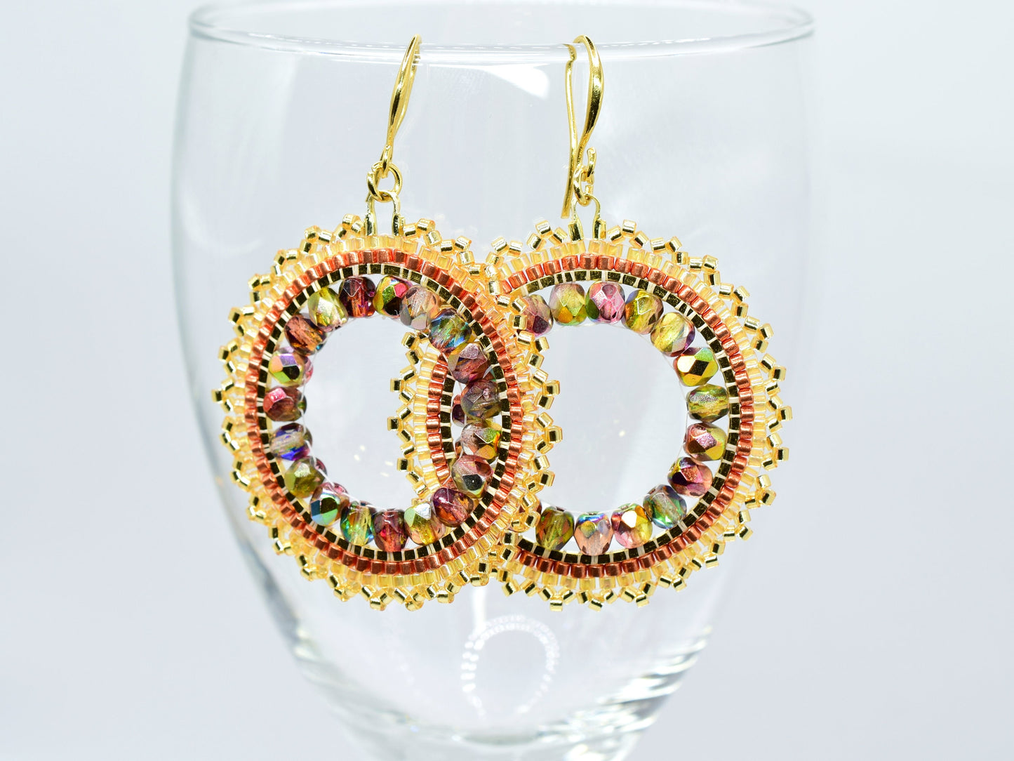 Hoop earrings beaded, boho earrings dangle, long earrings gold, Valentines earrings dangle, statement earrings colorful, birthday gift