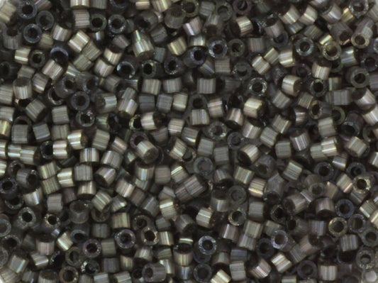 Miyuki Delica beads silk satin dyed rustic gray, color DB 1818, cylindrical beads, DB 1818 dark gray