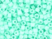 Miyuki Delica beads duracoat opaque dyed catalina, color DB 2122, cylindrical beads, DB 2122 light green