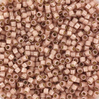 Miyuki Delica beads silverlined opal shell, light pink, 5g 11/0 color DB 1459, cylindrical beads