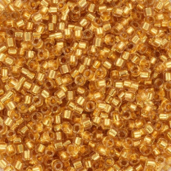 Miyuki Delica beads 24kt gold lined crystal, 5g 11/0 DB 2521, beads for jewelry making, gold plated beads