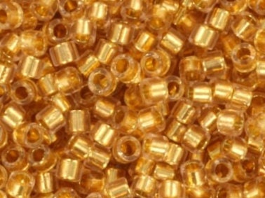 Miyuki Delica beads 24kt gold lined crystal, 5g 11/0 DB 2521, beads for jewelry making, gold plated beads