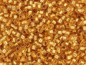 Miyuki Delica beads 24kt gold lined crystal, 5g 11/0 DB 2521, beads for jewelry making, gold plated beads