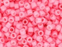 Miyuki Delica beads duracoat opaque dyed carnation, color DB 2117, cylindrical beads, DB 2117 pink