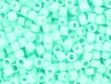 Miyuki Delica beads duracoat opaque dyed catalina, color DB 2122, cylindrical beads, DB 2122 light green