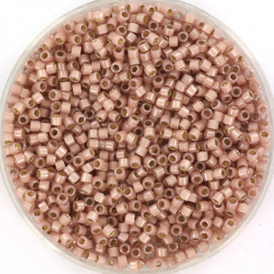 Miyuki Delica beads silverlined opal shell, light pink, 5g 11/0 color DB 1459, cylindrical beads