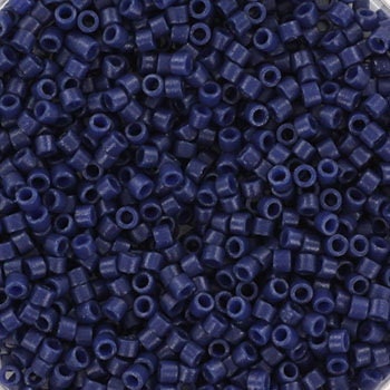 Miyuki Delica beads duracoat opaque dyed navy blue, 5g 11/0 color DB 2143, cylindrical beads, Miyuki opaque blue DB2143, Delicas dark blue