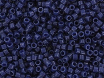 Miyuki Delica beads duracoat opaque dyed navy blue, 5g 11/0 color DB 2143, cylindrical beads, Miyuki opaque blue DB2143, Delicas dark blue