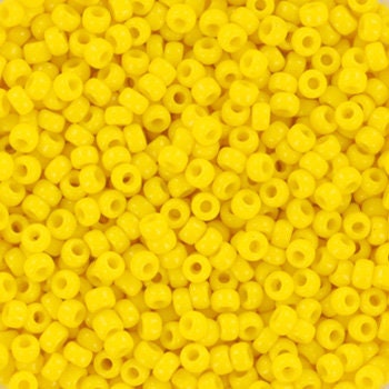 10g Miyuki seed beads 11/0, opaque dark yellow 404D, japanese beads, color yellow beads, size 2mm