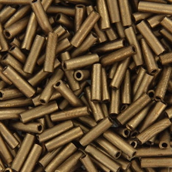 Miyuki bugles 6mm, metallic matte dark bronze, color 2006, beads from japan, tube shaped beads, long beads, japanese beads