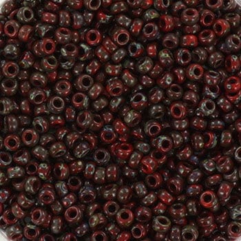 Miyuki seed beads 11/0, opaque picasso red 4513 10g, japanese beads, 2mm small beads, marbled red seed beads