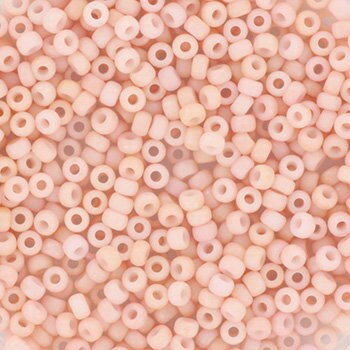 10g Miyuki seed beads 11/0, opaque matte tea rose 2036, japanese beads, light pink beads, pastel pink beads