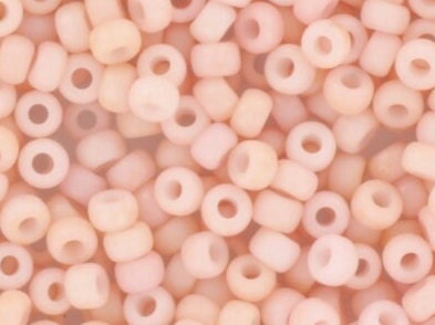 10g Miyuki seed beads 11/0, opaque matte tea rose 2036, japanese beads, light pink beads, pastel pink beads